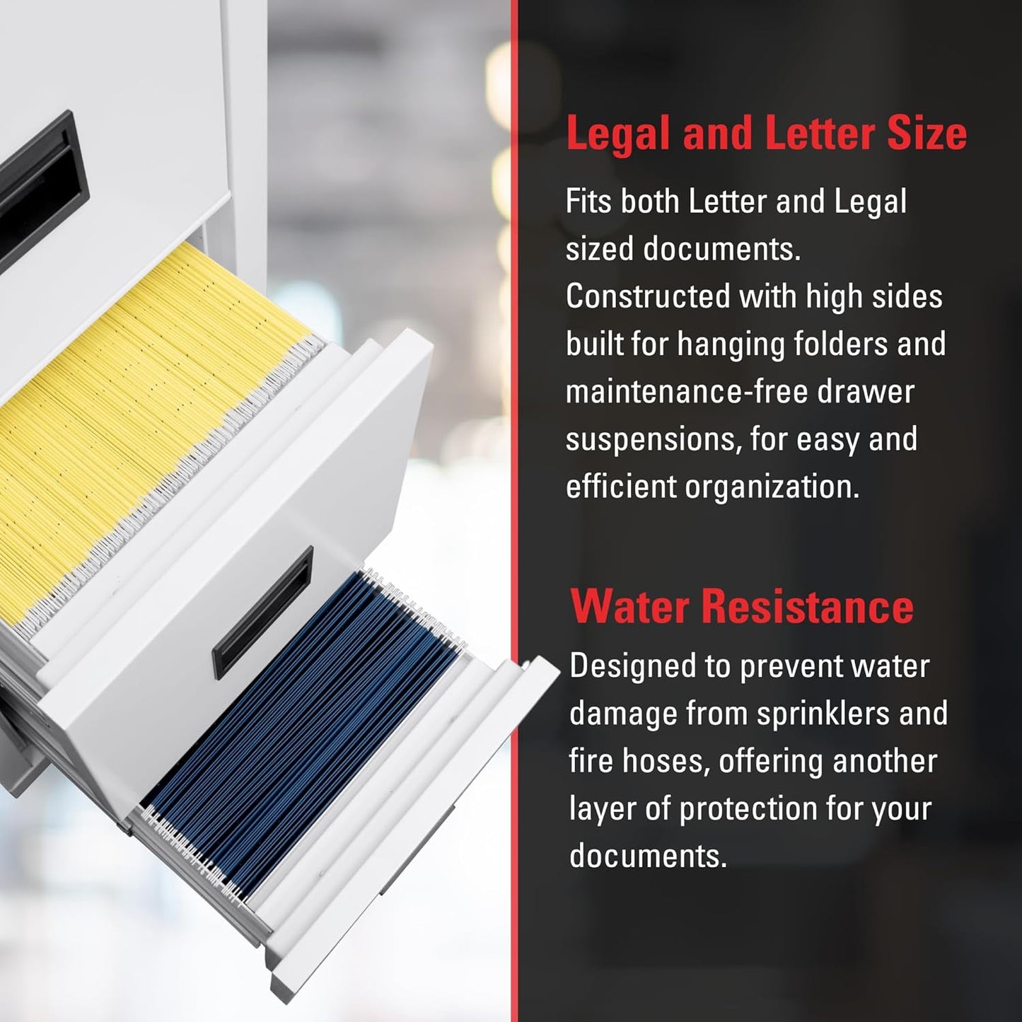 FireKing Turtle Vertical 4 Drawer Legal and Letter Fire Safe File Cabinet with Key Lock, 1 Hour Fire Rated, UL Rated & Water Resistant Home Safe, Filing Cabinet, Made in The USA, Black