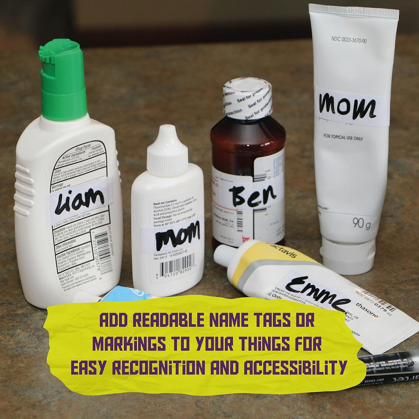 ATack Whiteboard Dry Erase Tape, 2 Inches x 30 Foot, White, Smudge-Free White Board Dry Erase Label Sticker for Storage Bins, Classrooms, and Teachers for Reading Lessons for Sentence Strips