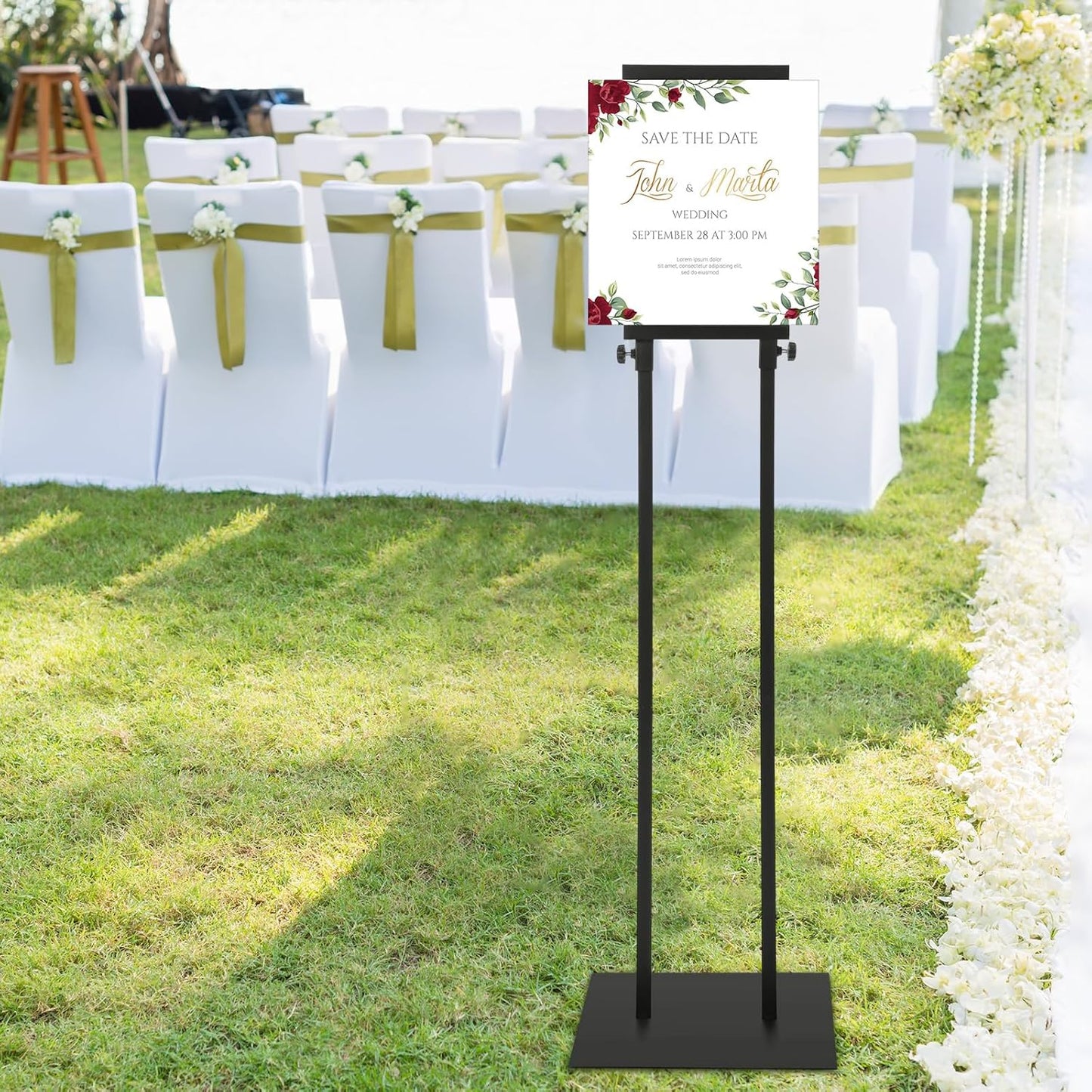 Honoson 5 Pcs Poster Stand for Display Heavy Duty Sign Holder 74.8 Inches Adjustable Poster Board Double Side Banner Stand with Base for Indoor Outdoor Board Foam Display