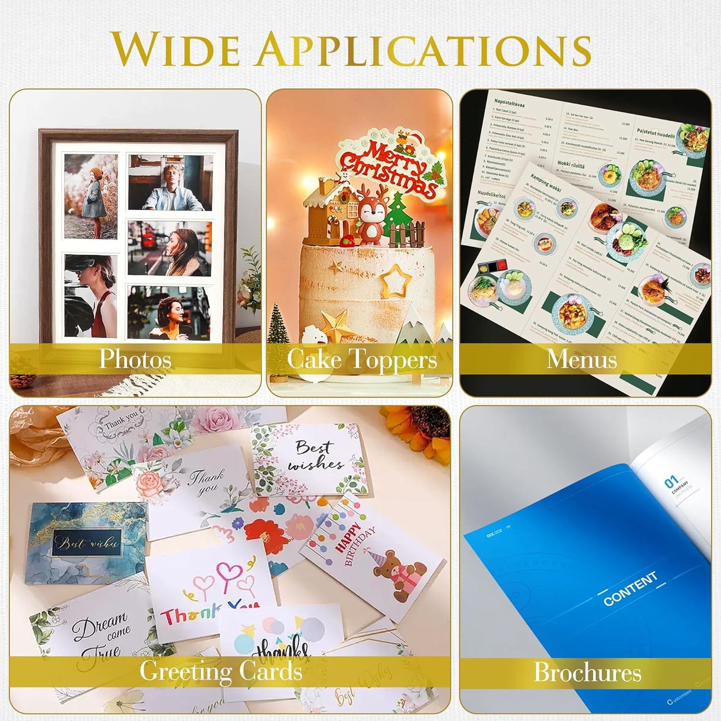 A-SUB Inkjet Glossy Photo Paper 8.5X11 Inches 48lb 180gsm Professional Glossy Photographic Paper for Inkjet Printers Dye Ink 100 Sheets