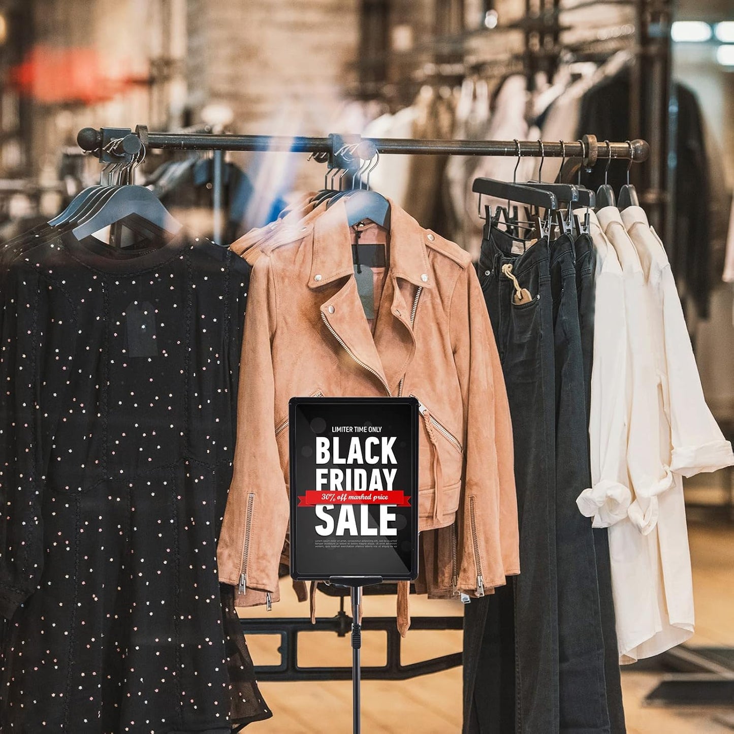 Jutom 4 Pack Adjustable Pedestal Stand Holder 8.5 x 11 Inch Heavy Duty Aluminum Sign Holder Vertical and Horizontal Sign Poster Stands Floor Standing Display for Advertisement Menu Display