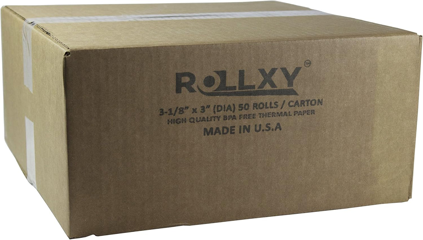 Thermal Paper Rolls Pack of 50 Made In USA (3 1/8'' x 230' 45gm)