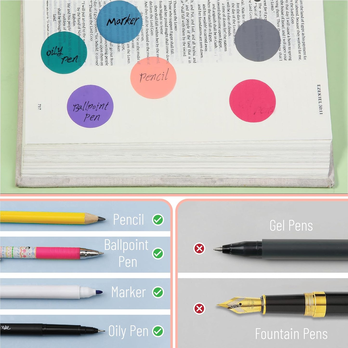 Mr. Pen- Transparent Sticky Note Set, 560Sheets, Colorful, Round Transparent Sticky Notes Set