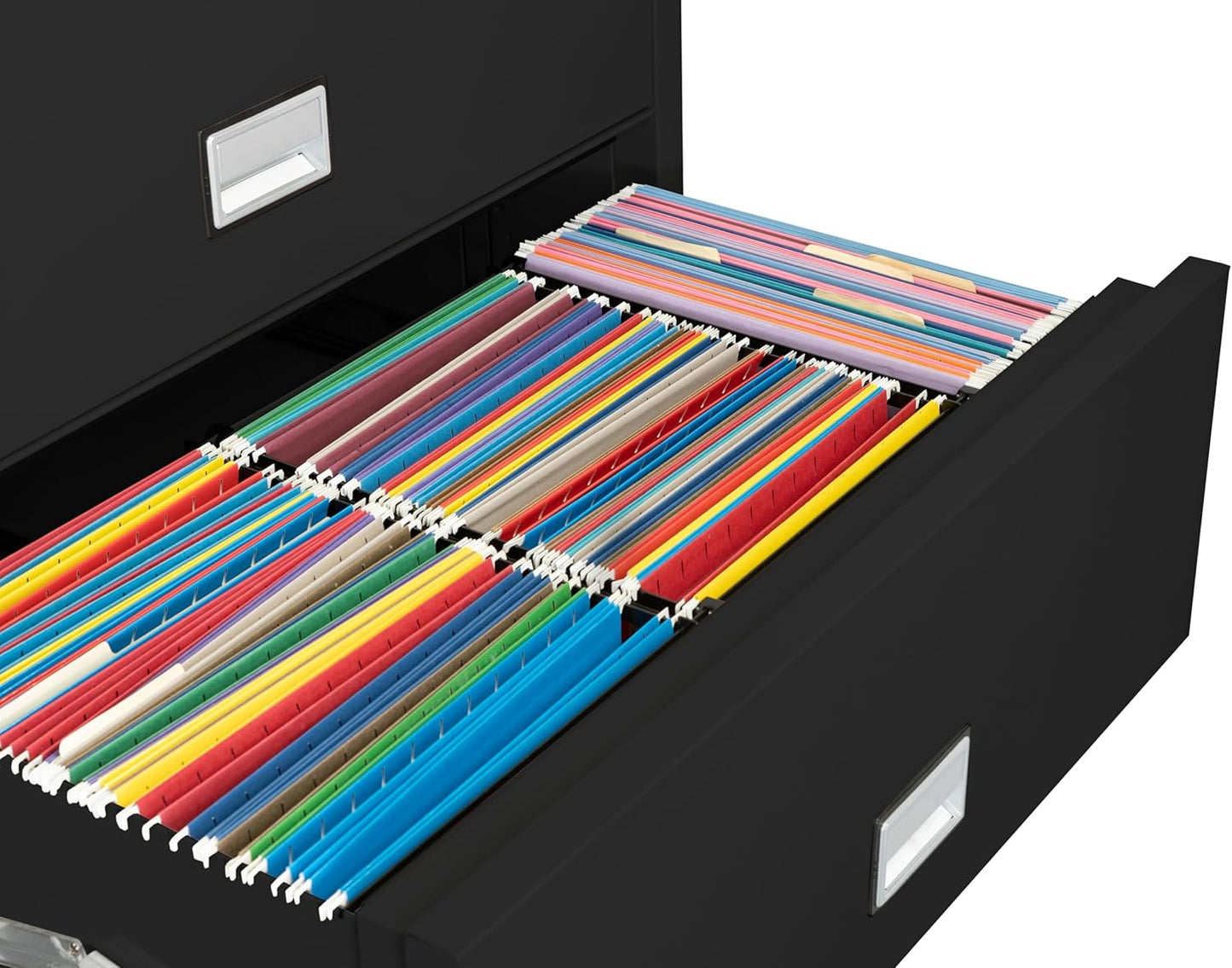 38 inch Wide 3-Drawer Lateral Fireproof File Cabinet – Legal and Letter Size Filing – Key Lock – Water Resistant – Fire Safe and Impact Rated – Black Finish – Model LAT3W38B