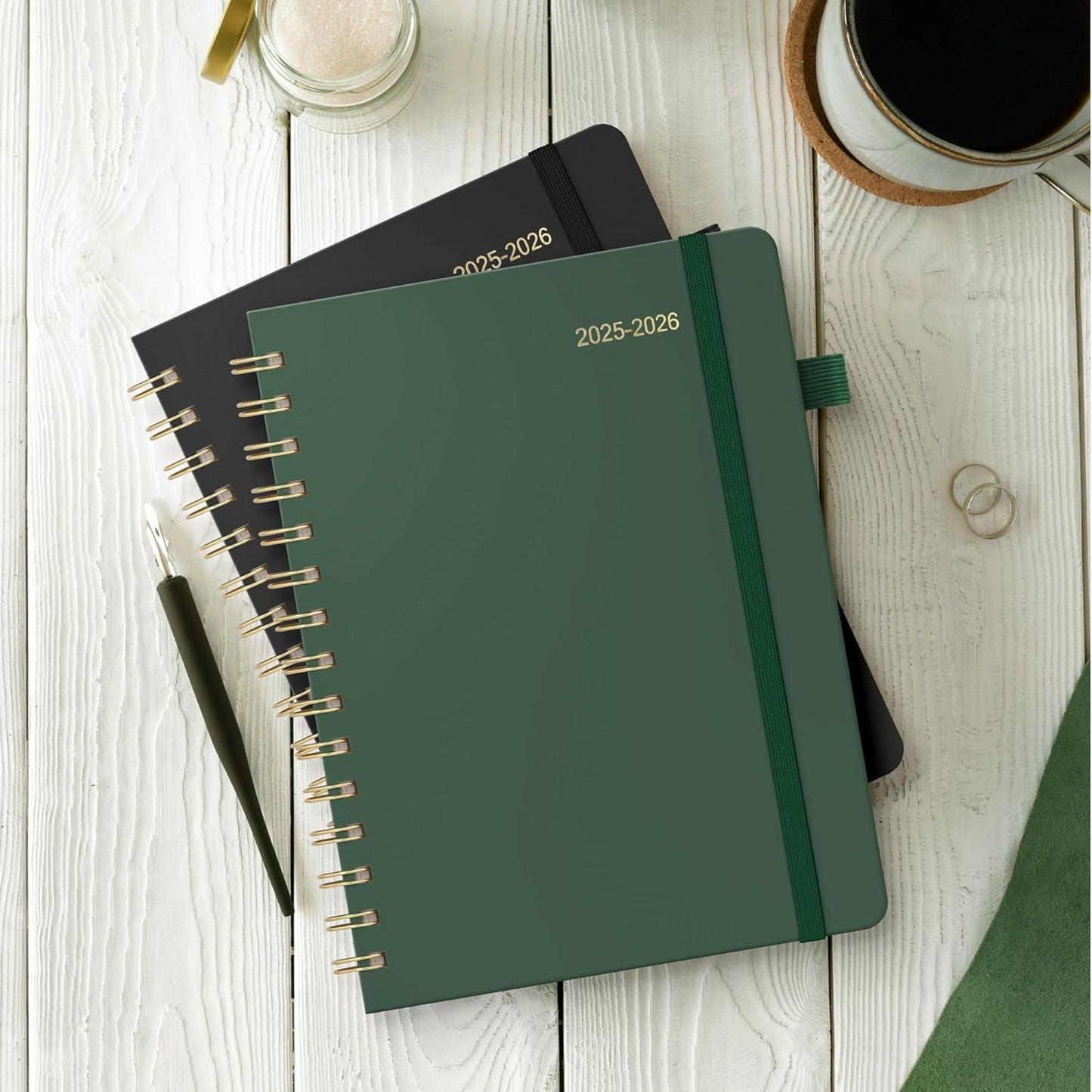 Planner 2025-2026 Weekly and Monthly, July 2025 - June 2026, Hardcover Spiral Bound with Tabs, Inner Pocket, A5 (6.3"x8.5") - Ideal for Teachers, Students & Professionals, Green
