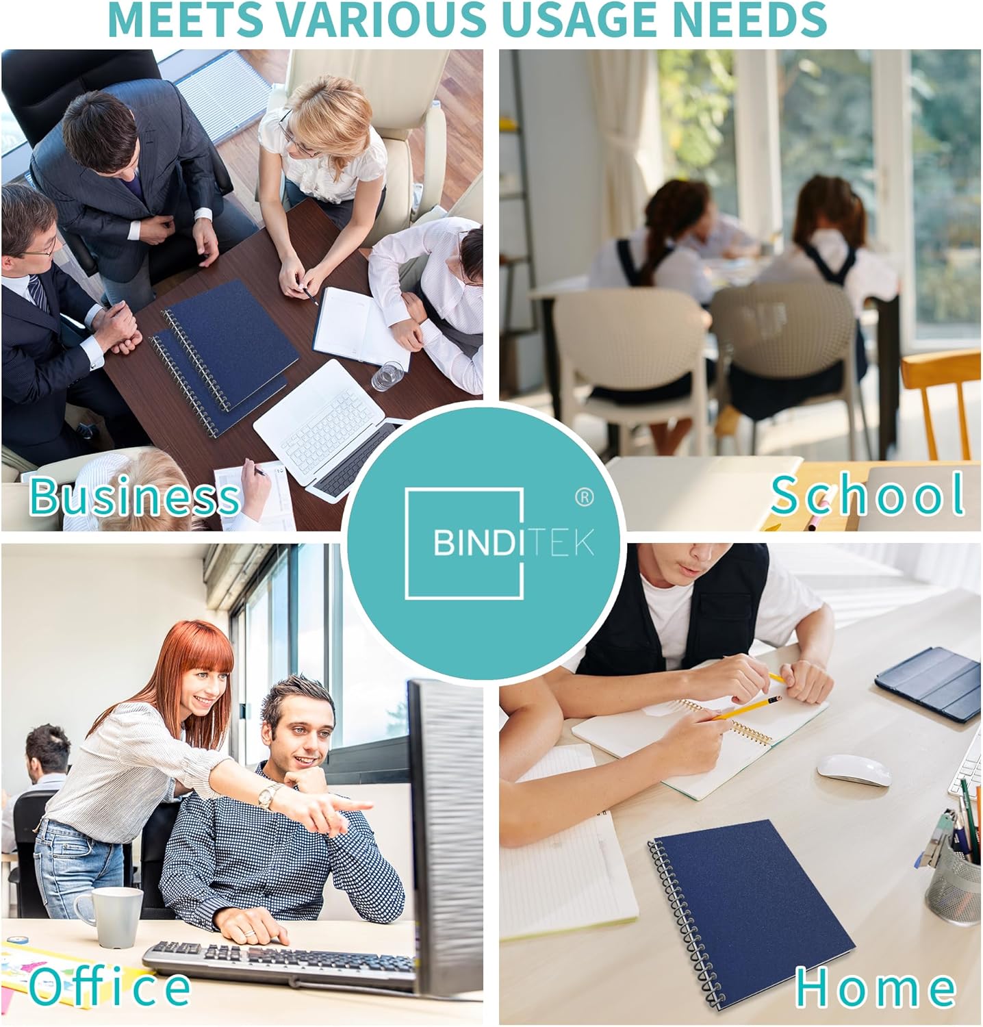 Binditek 50 Pack 12 Mil Sand-Textured Polycover, Midweight Binding Front and Back Covers, Lightly Sanded Finish, 8-1/2" x 11", Square Corners, Un-Punched, Navy, Office Supplies