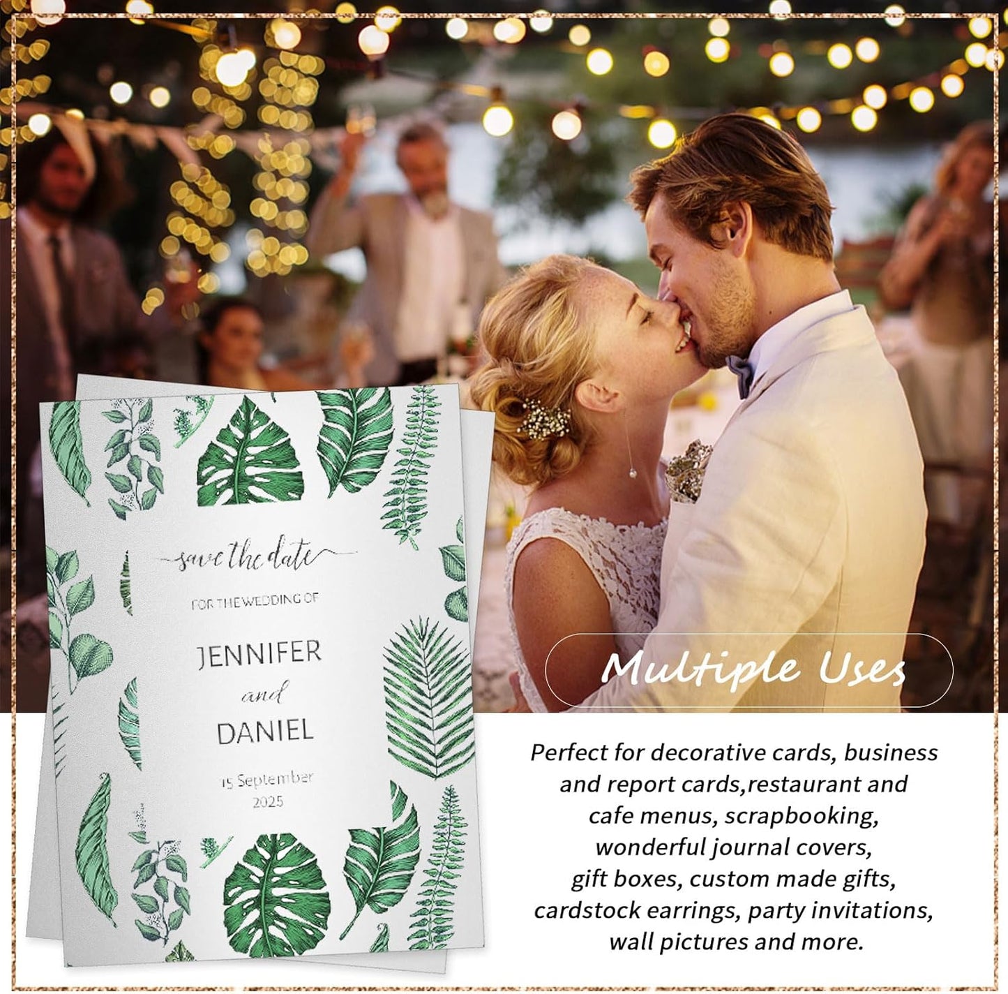 120 Sheets Silver Shimmer Cardstock 8.5 x 11 Inch Metallic Paper, 250gsm/92lb Double Sided Silver Card Stock Pearlescent Paper for Invitations, Certificates, Crafts, DIY Cards