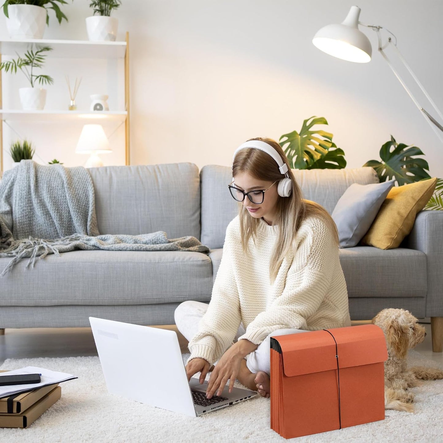 2 Packs Expanding File Folder with Flap and Cord Closure,5 Inch Expansion Accordion File Organizer,Letter Size