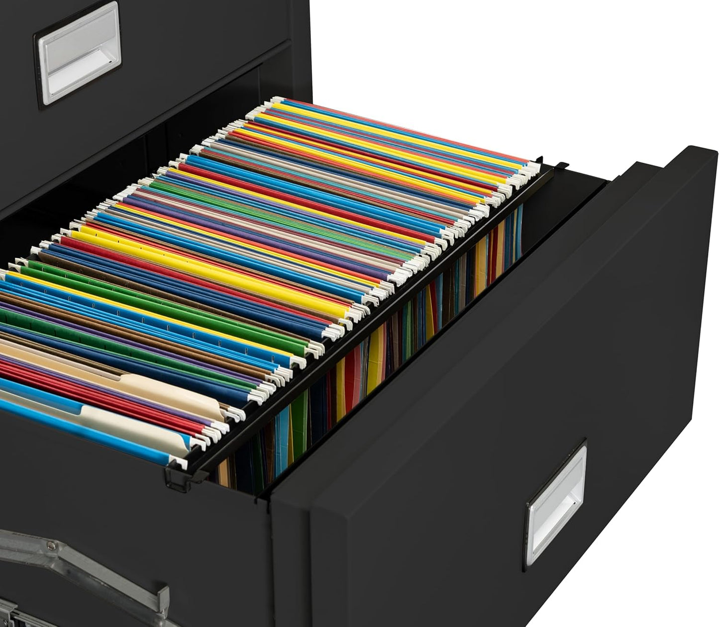 31 inch Wide 4-Drawer Lateral Fireproof File Cabinet – Legal and Letter Size Filing – Key Lock – Water Resistant – Fire Safe and Impact Rated – Black Finish – Model LAT4W31B