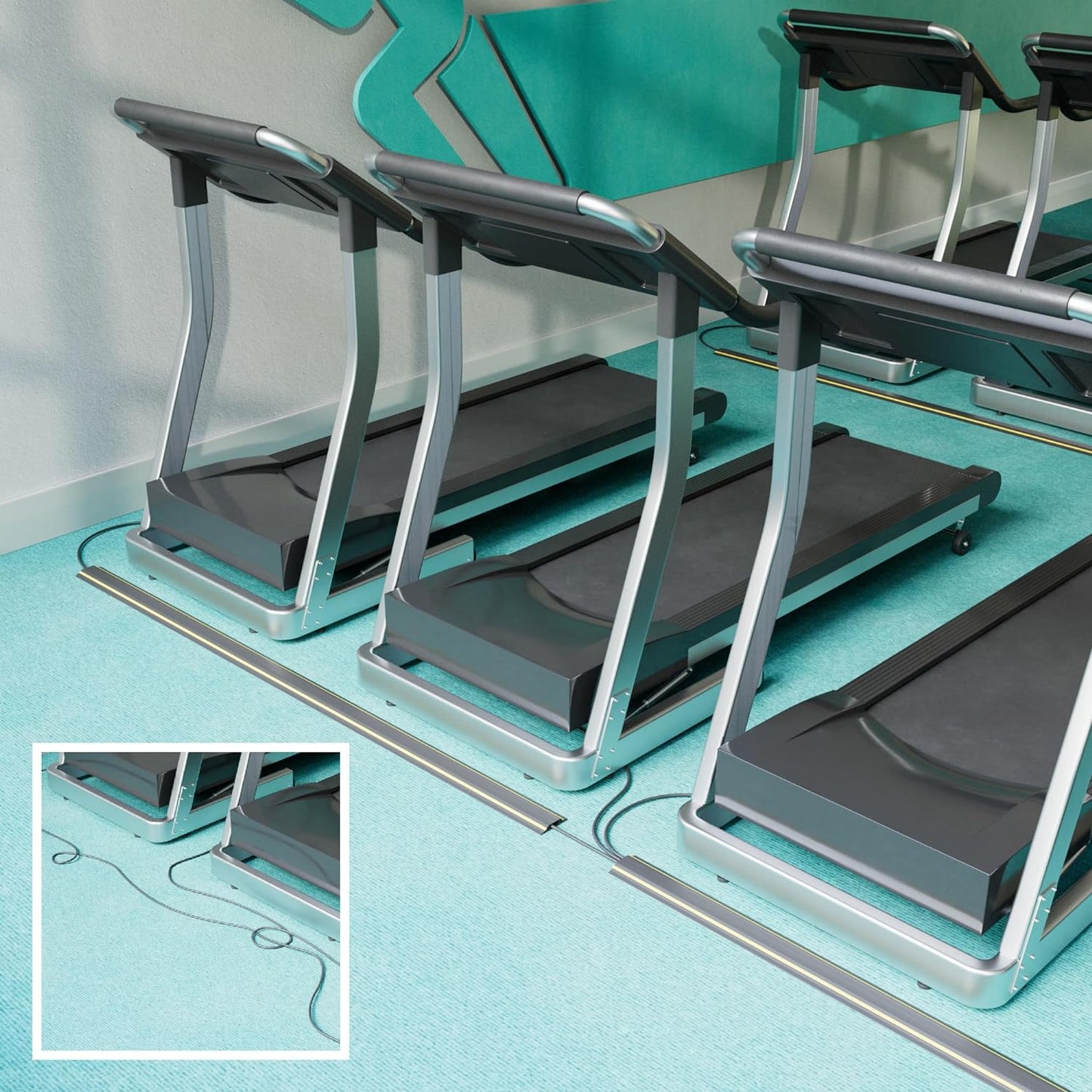 D-Line 6ft Floor Cord Cover, Made in USA Linkable Cable Protector, Hide Extension Cords, Protect Cords, Prevent Cable Trips, Cord Hider, Heavy Duty - Cord Cavity = 1.18" (W) x 0.39" (H), Black/Yellow