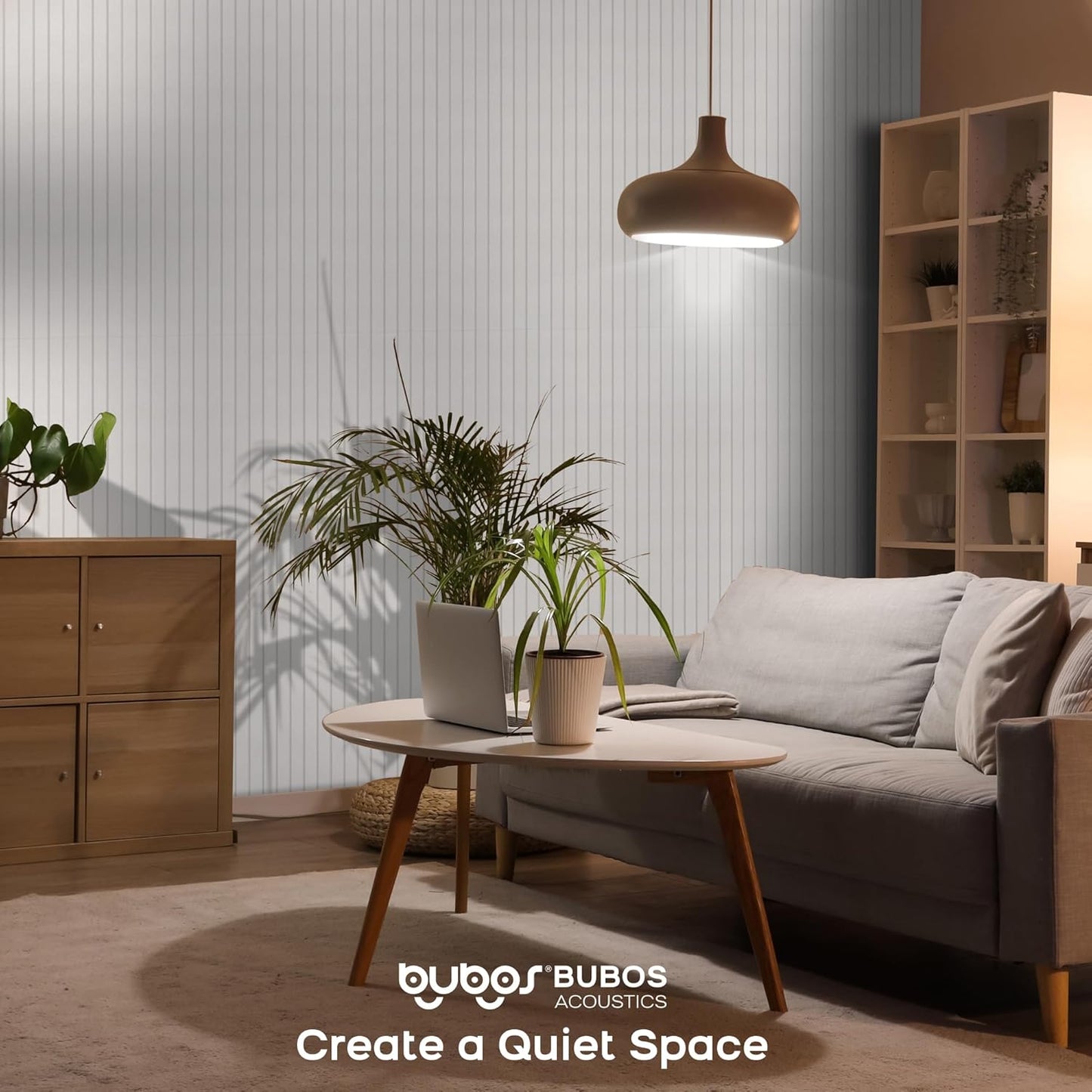 BUBOS 6 Pack Large Acoustic Panels,48x12Inch SoundProof Panels for Walls,Self Adhesive Acoustic Wall Panels,Decorative Sound Panels for Home Studio Office (White 02)