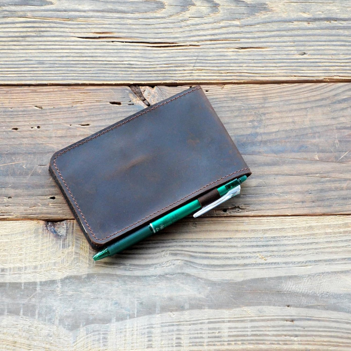 JJNUSA Leather Cover for Rite in the Rain Spiral Notebooks 3" x 5" Distressed Genuine Leather Cover for Memo Notebook Cover Pocket Notebook 3" x 5" (Dark Brown)