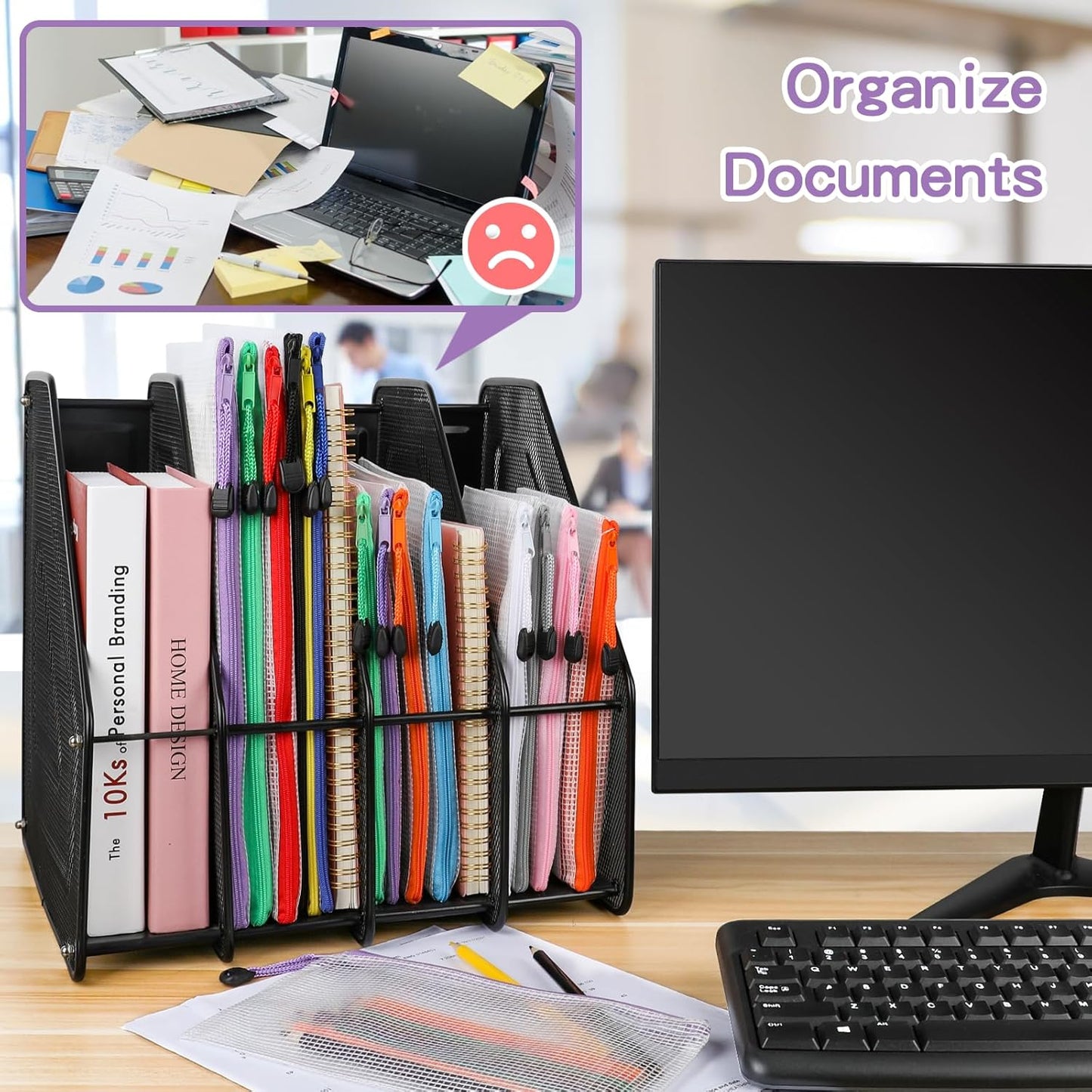 Umriox Pencil Pouches Bulk, 9.2 x 4.7 in (12 Colors, 36 Packs), Mesh Zipper Pouch Pencil Case, Small Zipper Pouches for Bill Stationary Cosmetics Travel Storage