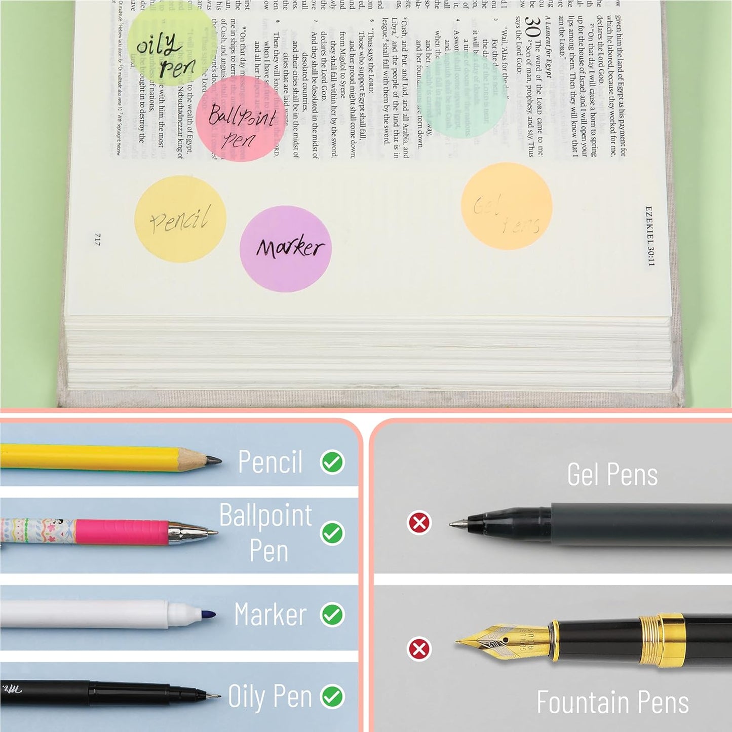 Mr. Pen- Transparent Sticky Note Set, 560Sheets, Colorful, Round Transparent Sticky Notes Set