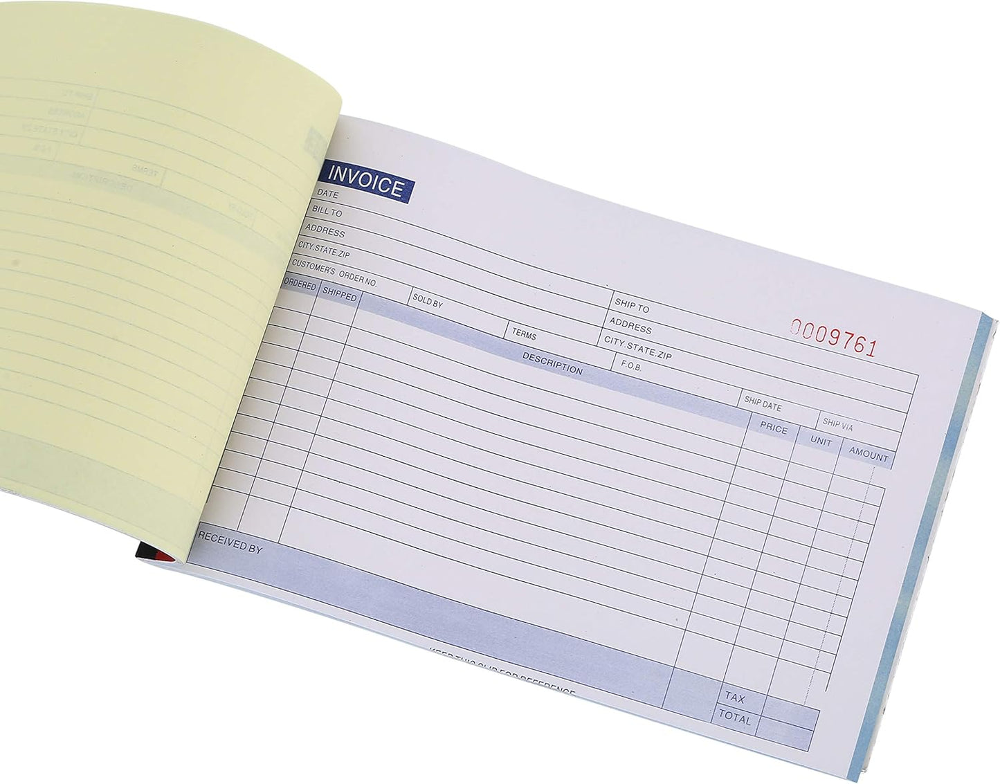 5 Pack Large Sales Order Book Receipt Invoice Duplicate Carbonless 50 Sets 5.5" X 8"5 - Horizontal