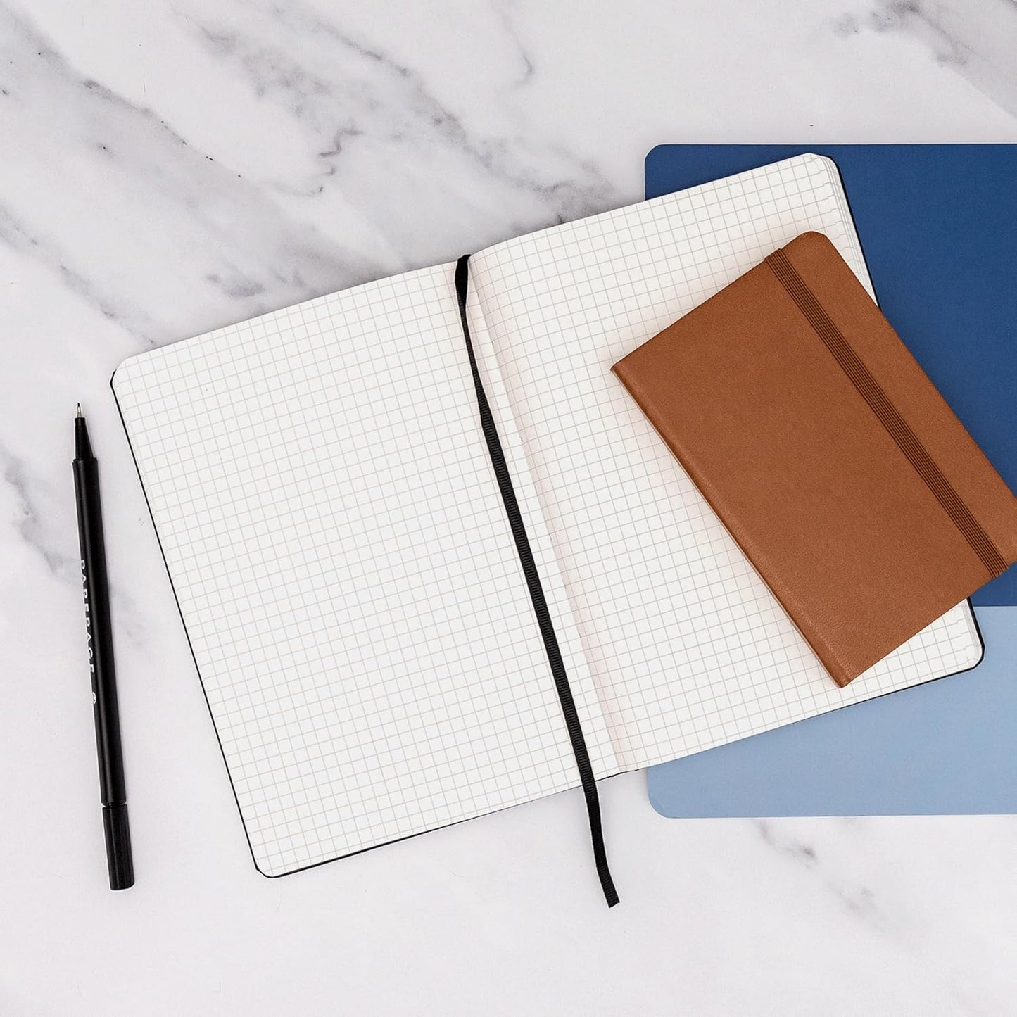 PAPERAGE Graph Paper Journal Notebook, (Dark Green), 160 Pages, Medium 5.6 in x 8 in - 100 GSM Thick Paper – Hardcover Grid Notebook for Work or School