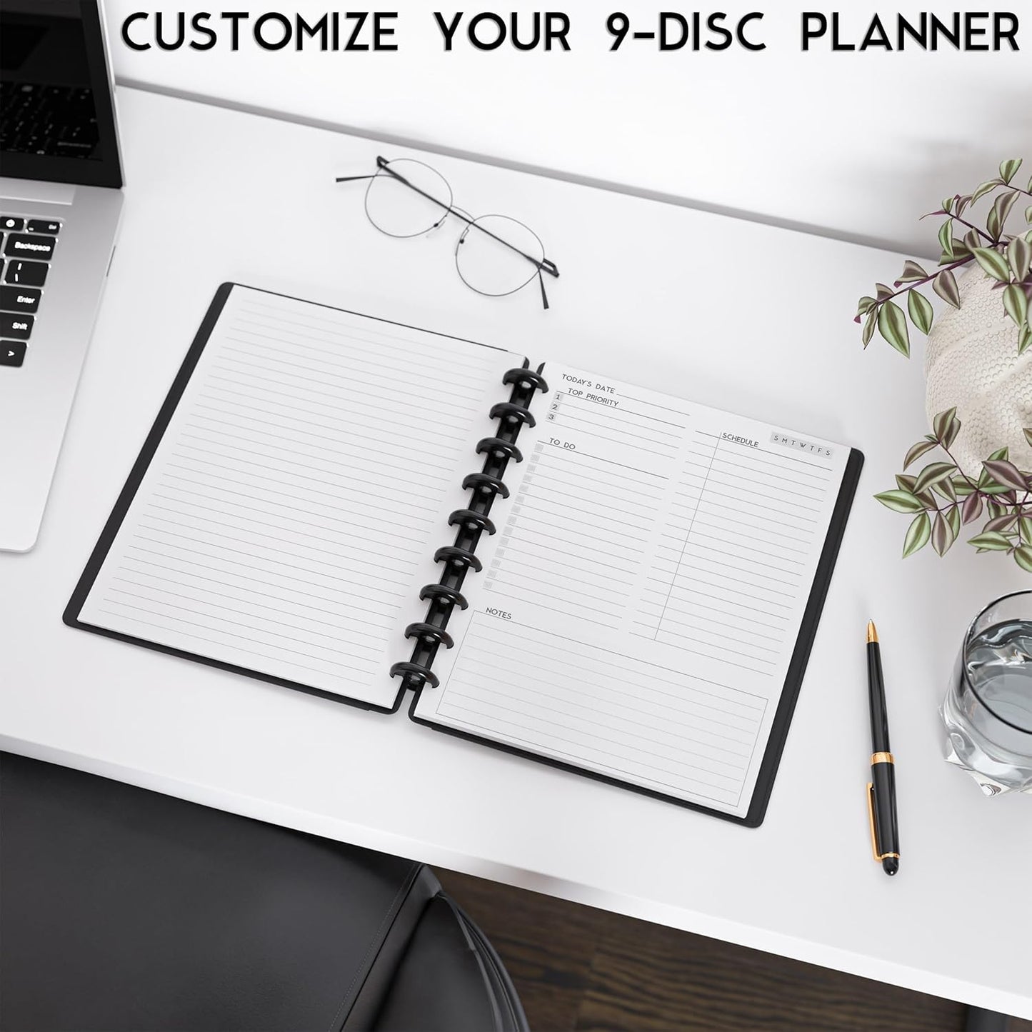 Blank 7 x 9.25 Inch Paper, 120 GSM, 400 Sheets, DIY Template Printing in Happy Planners, Classic Size Unpunched, Loose Leaf, White, Discbound 9 Disc Planner Refill