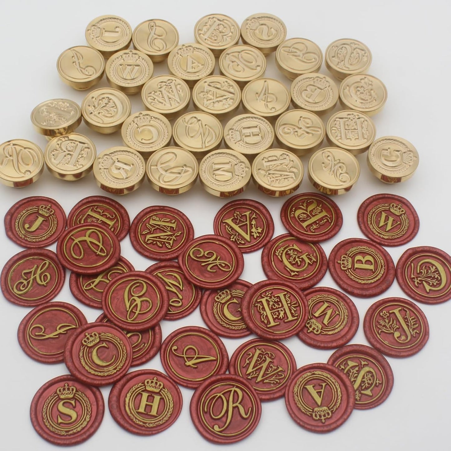 Letter Wax Seal Stamp Kit, Andotopee Wax Seal Kit Initial Alphabet K Sealing Wax Stamp Head 3pcs, Vintage Wax Stamp Seal Kit with Wax Seal Beads, Wax Seal Warmer Tools, Wax Seal Pen, Gift Box Set