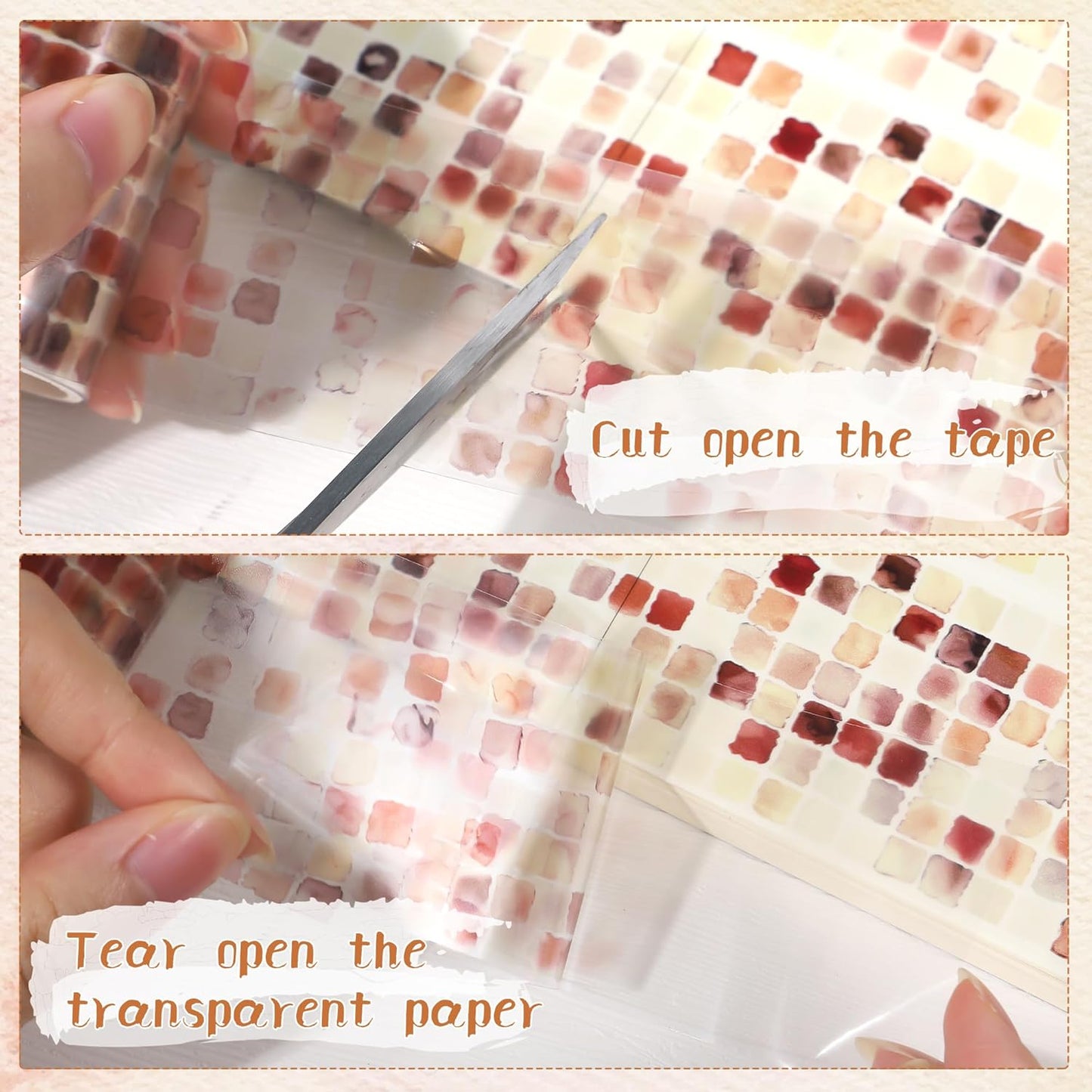 Brown PET Tape for Journal Scrapbooking - Sea Coral Beach PET Tapes Stickers for Crafts Journaling Scrapbook DIY Art Craft Gift Wrapping Supplies