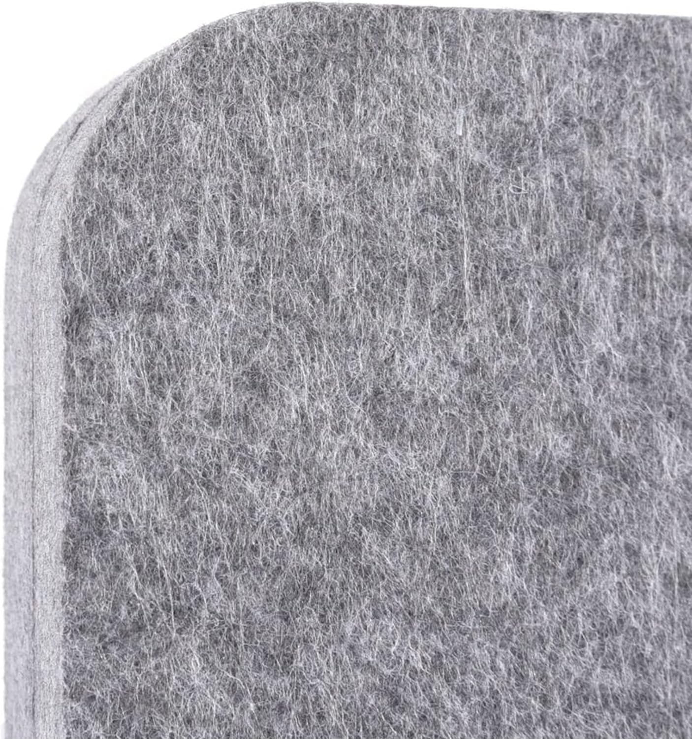 Stand Up Desk Store ReFocus Raw Freestanding Acoustic Desk Divider Privacy Panel to Reduce Noise and Visual Distractions (Castle Gray, 23.6" x 62")