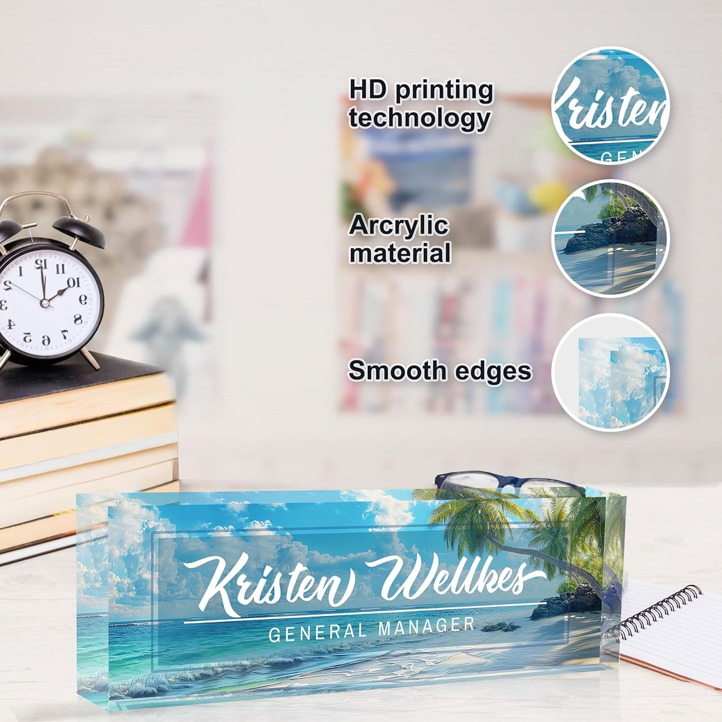 Custom Name Plate Personalized, Acrylic Desk Plate, Office Decor for Women and Men, Employee Appreciation Gifts for Boss, Manager, Teacher, Nurse