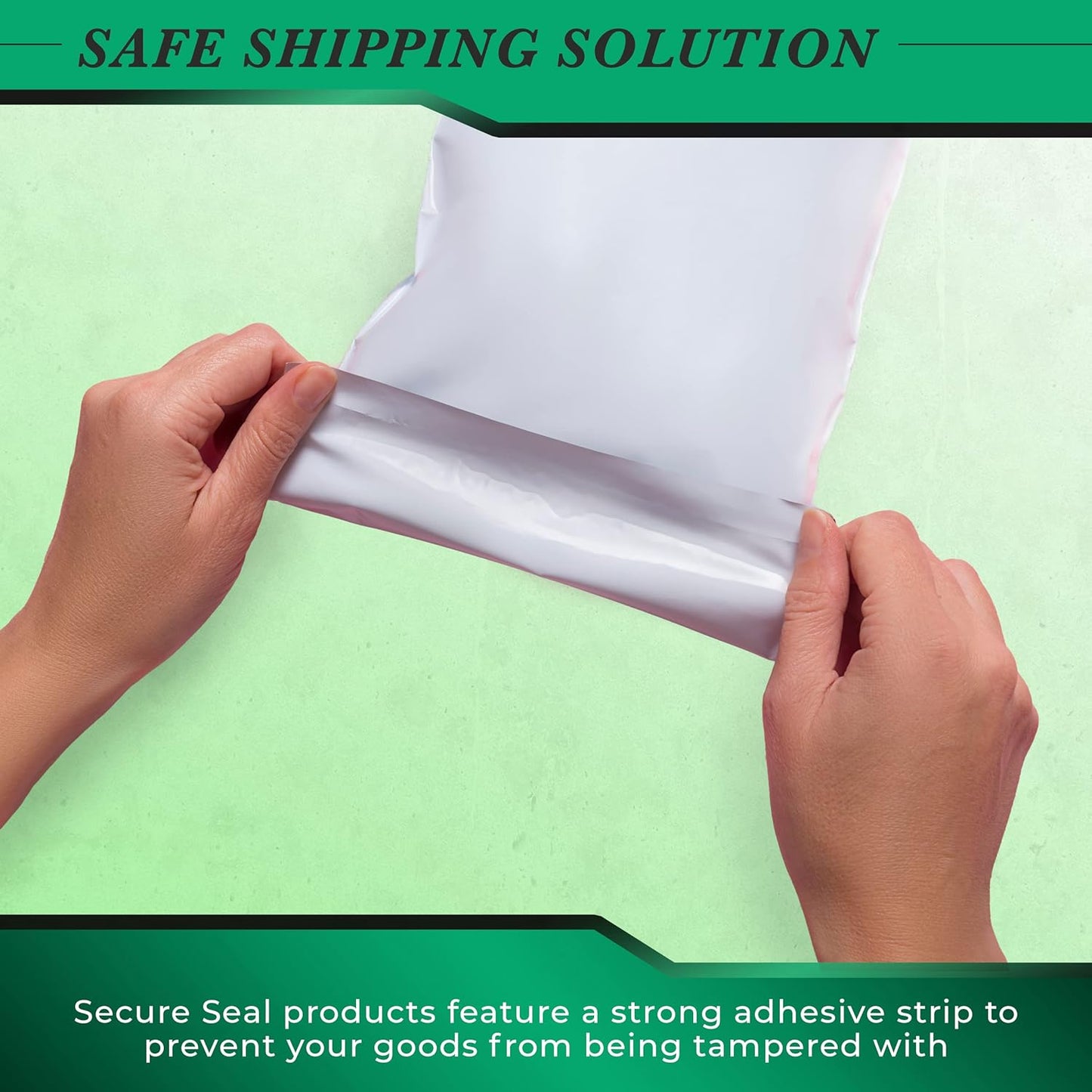 100 Pack Secure Seal White Poly Mailers - Safe Shipping With 32x32 Bags - E-Commerce Self Sealing 2 Mil Poly Envelopes for Shipping