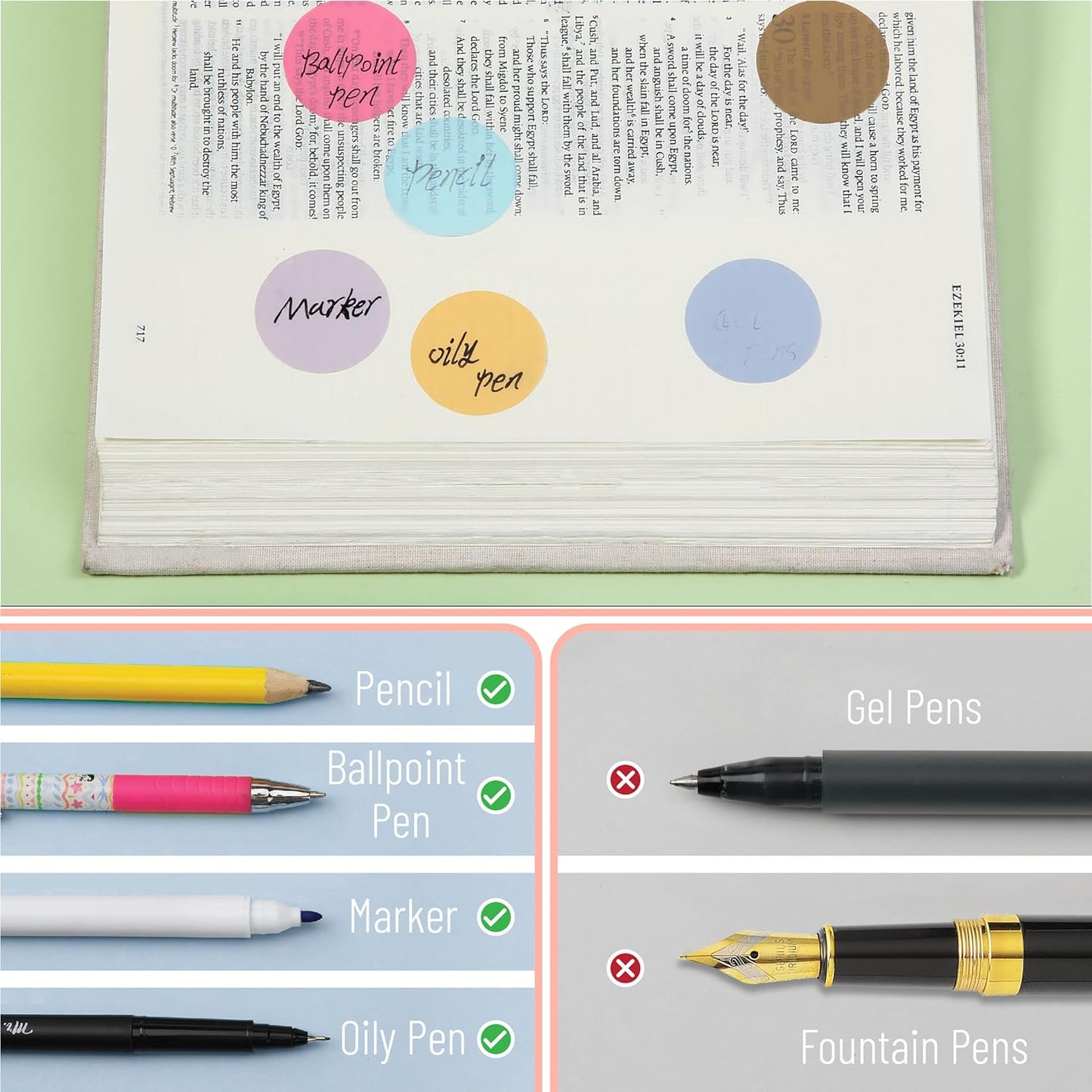 Mr. Pen- Transparent Sticky Note Set, 1120Sheets, Colorful, Round Transparent Sticky Notes Set