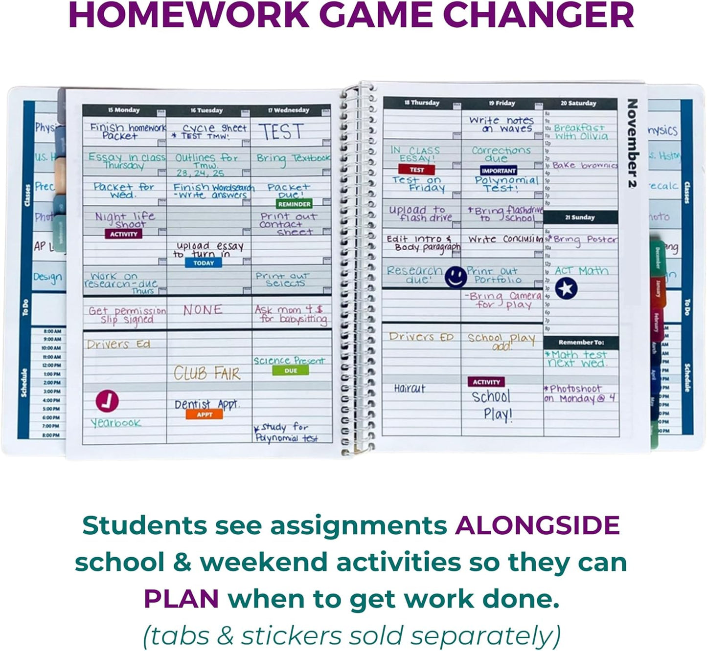 Order Out Of Chaos 2025-2026 Academic Planner, Daily, Weekly & Monthly Time Management School Agenda, Size 8.5x8.25 (Licorice)