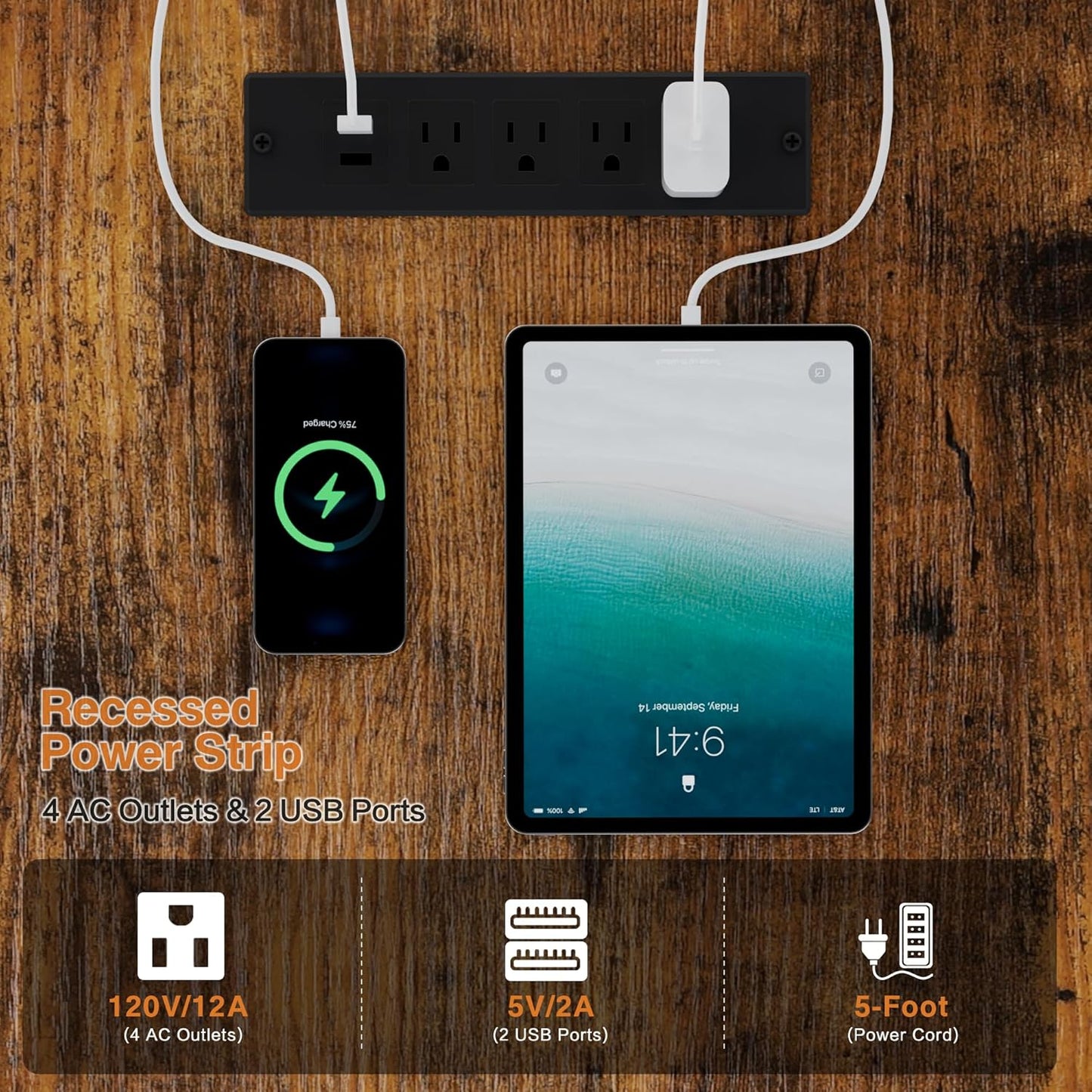 YOUNGAR 69.3" Home Office Desk with Storage, Reversible L Shaped Computer Desks, Corner Gaming Office Desk with 2 File Drawers&Power Outlet, Vintage