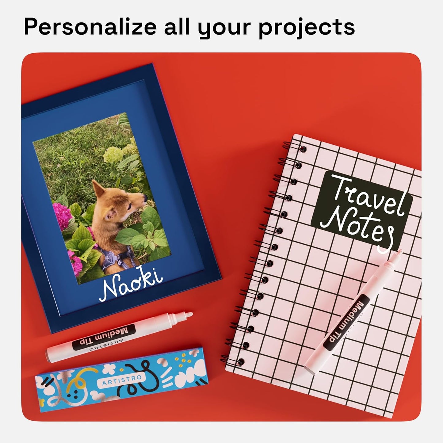 ARTISTRO 2 White Acrylic Paint Markers - 3mm Medium-Tip Paint Pens - Perfect for Crafting, Art Projects, & More