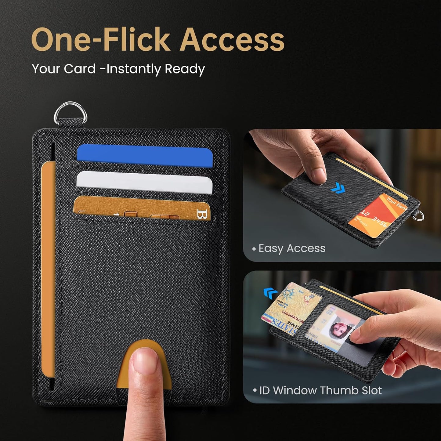 Mayski Slim Wallet, Credit Card Holder for Women, Minimalist Front Pocket RFID Blocking Card Cases, Small Wallet Women Men(Cross Black)