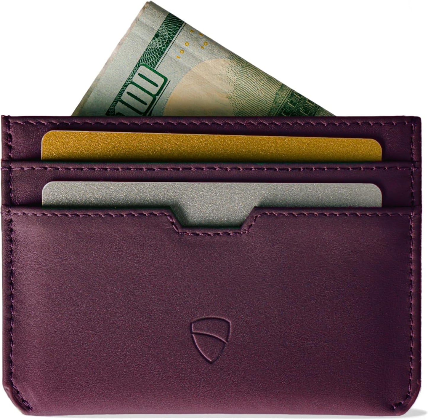 Vaultskin MOORGATE Slim Card Holder - Minimalist Leather Wallet, RFID Blocking Sleeve, Fits Front Pocket, for Men and Women
