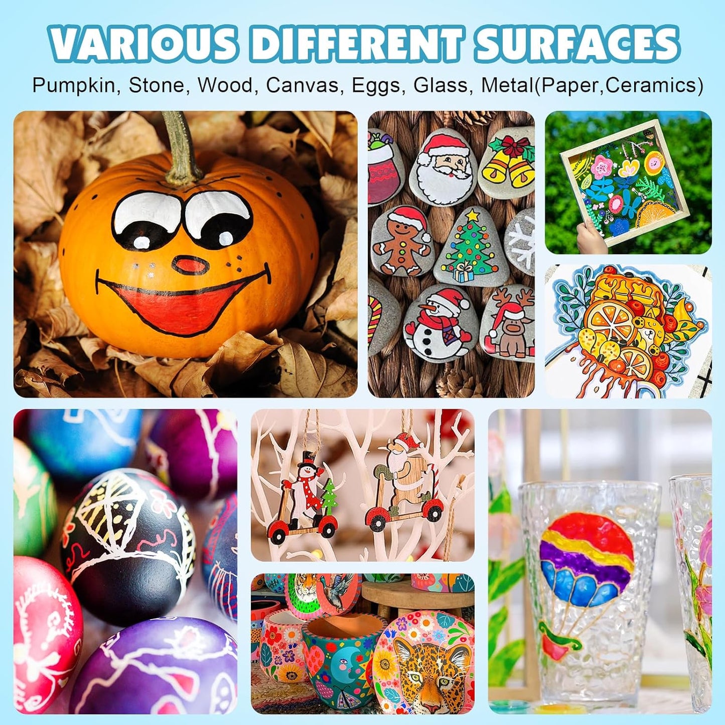 FUMILE 36 Colors Acrylic Paint Markers Dual Tip(Fine and Brush Tip), Acrylic Paint Pens paint Marker for Wood, Rock, Plastic, Glass, Ceramic, Canvas.Acrylic Markers Set for DIY Crafts and Art.