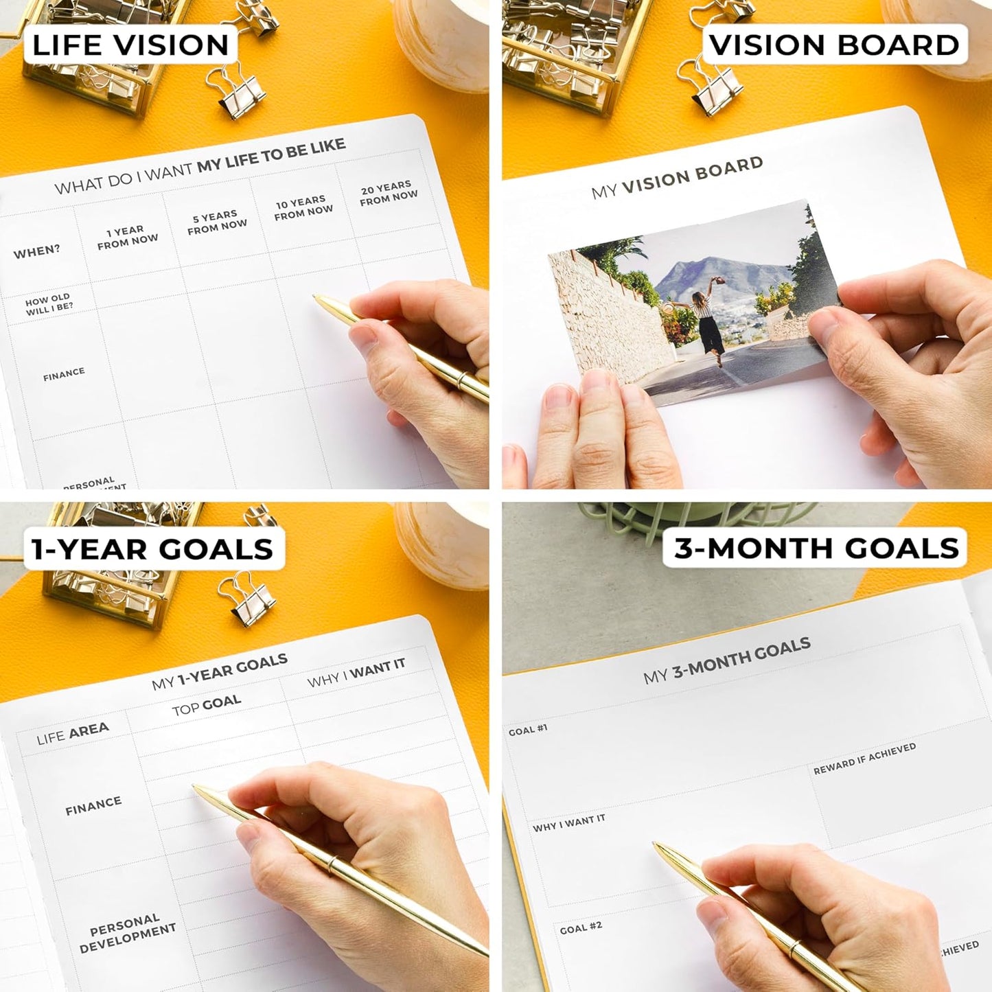 Clever Fox Planner PRO Light – Weekly & Monthly Life Planner to Increase Productivity, Time Management and Hit Your Goals, 8.5x11″ (Amber Yellow)