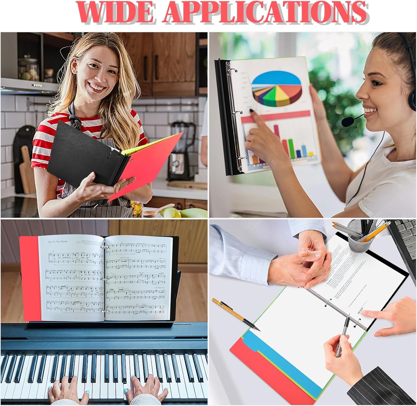 INFUN Telescoping 3 Ring Binder, Portable Plastic 0.75 inch 3 Ring Binder with Telescoping Spine and Foldable Front Cover Holds 8.5" x 11" Paper for School,Office and Homes-Red