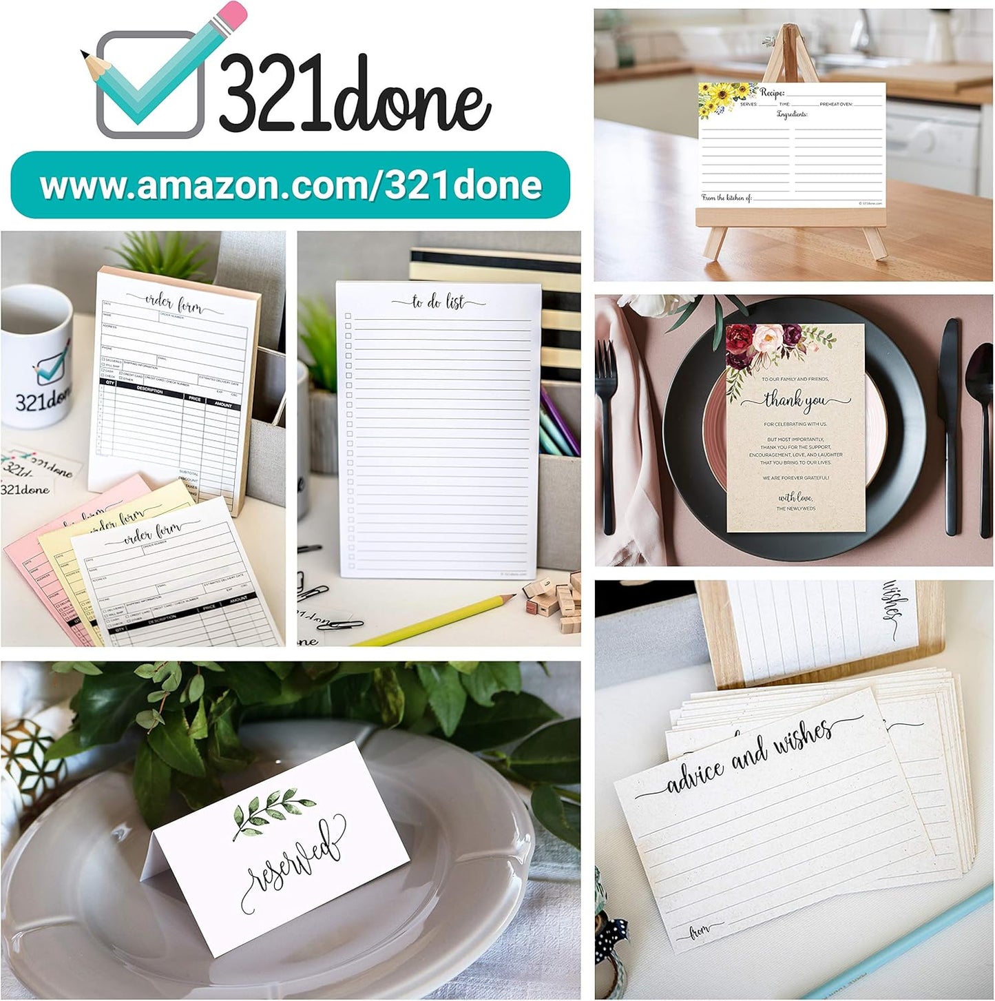 321Done Words of Wisdom Card (50 Cards) 4" x 6" - Blank Advice Cards for Wedding Bridal Shower Baby Shower Mr and Mrs Bride and Groom Graduation - Made in USA - Kraft Tan