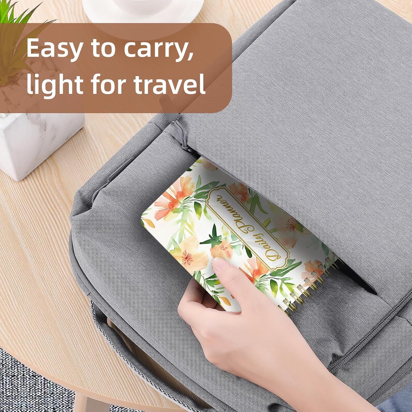 Undated Daily Planner - Spiral Notebook 80 Days One Day Per Page, Hourly Schedule, To-Do List, Notes, Everyday Planning Task, A5 Hardcover Journal Organizer Book Women Cute Aesthetic, Summer