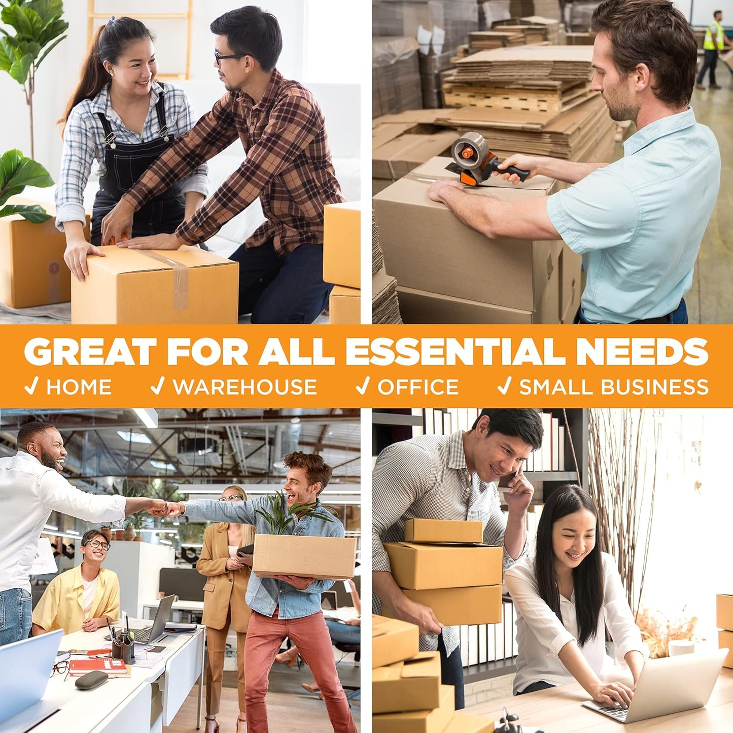 Tape King Clear Packing Tape - 60 Yards Per Roll (36 Rolls) - 1.88 Inch Wide Stronger & Thicker 2.7mil, Heavy Duty Adhesive Industrial Depot Tape for Moving Packaging Shipping, Office & Storage