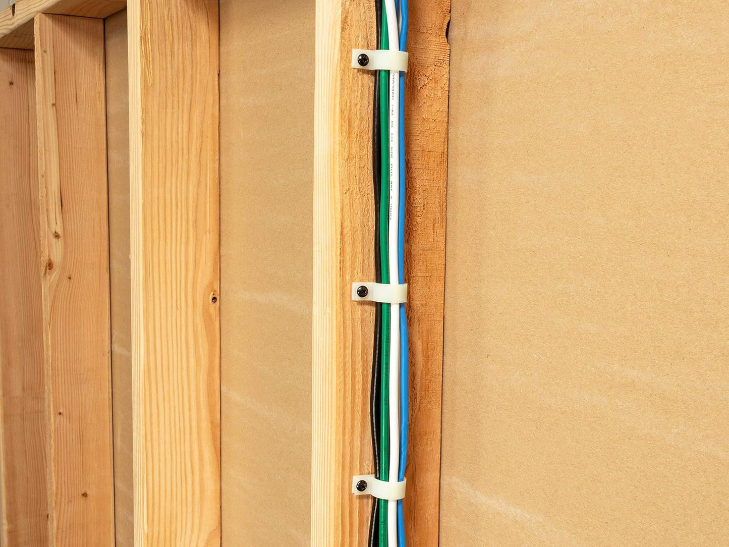 Secure 5/16 Inch Standard R Type Natural Nylon Screw Mount Cable Clamp for Wire Management - 100 Pack