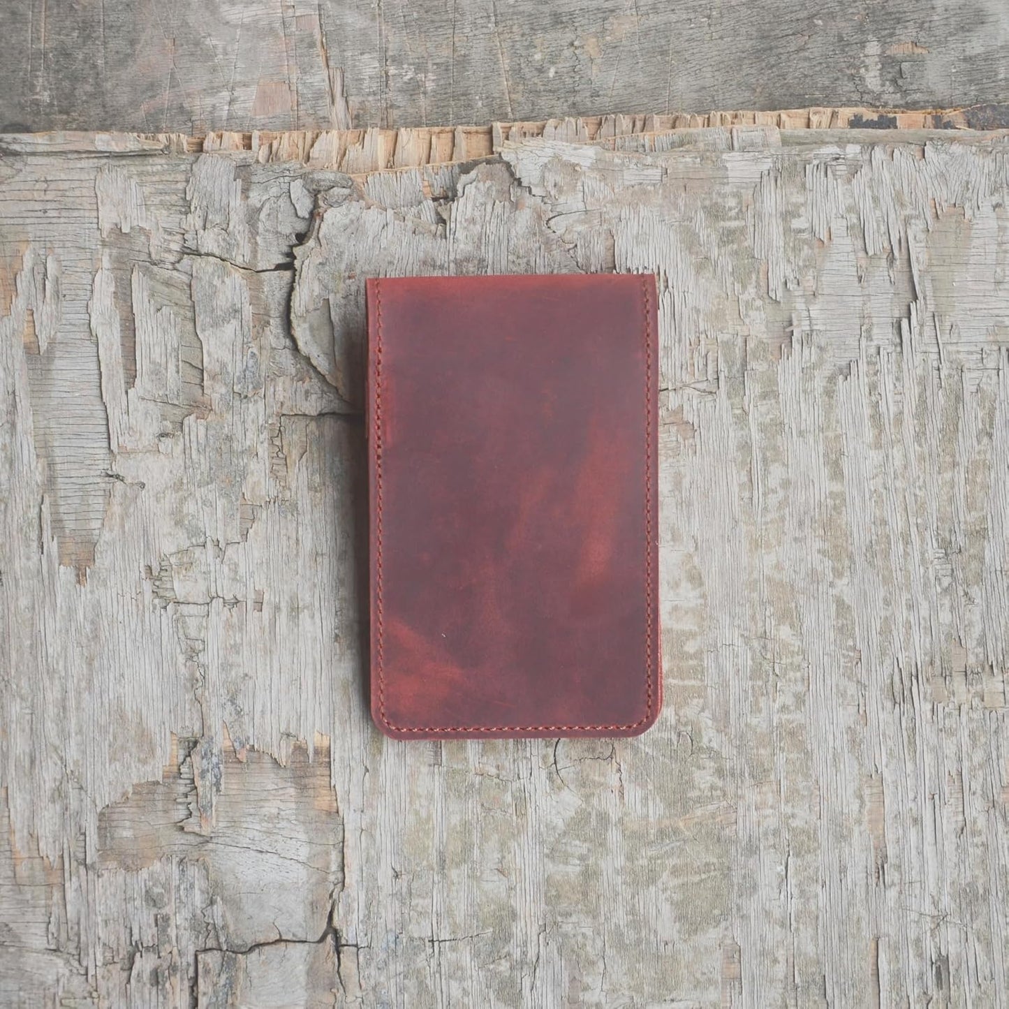 JJNUSA Leather Cover for Rite in the Rain Spiral Notebooks 3" x 5" Distressed Genuine Leather Cover for Memo Notebook Cover Pocket Notebook 3" x 5" (Red)