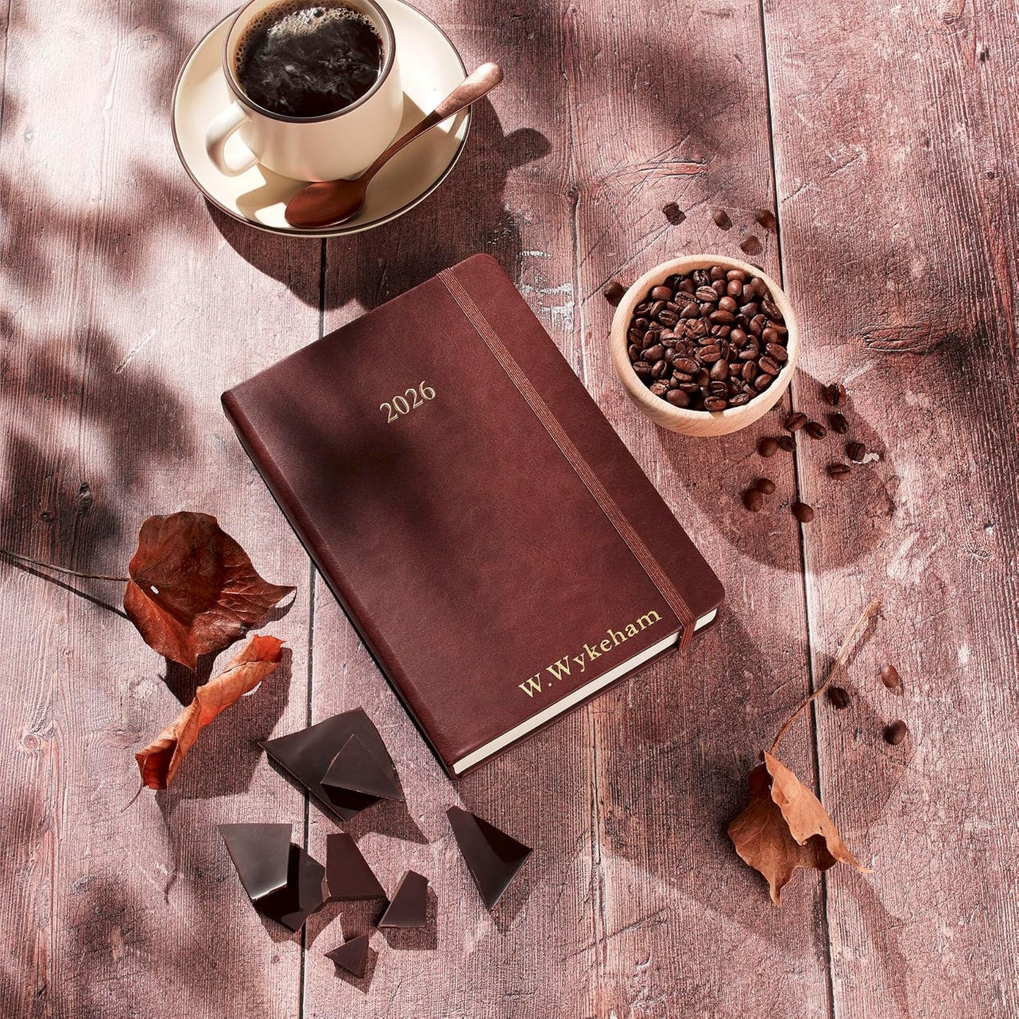 Wykeham's Executive 2026 Daily Journal Planner – US Public Holidays & Format – Customization Available (Personalized Conker, 8.5"×5.5")