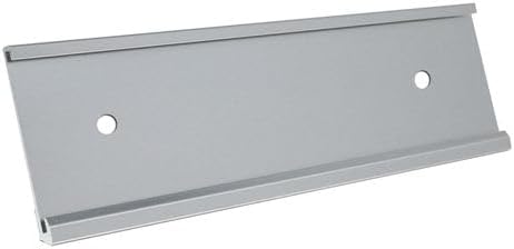 2x10 Executive Name Plate Holder, Silver Aluminum Adhesive Door Mount for Wall Plaques, Mailbox Signs and Cubicles | Made in USA