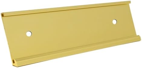 2x8 Executive Name Plate Holder, Yellow Aluminum Adhesive Door Mount for Wall Plaques, Mailbox Signs and Cubicles | Made in USA