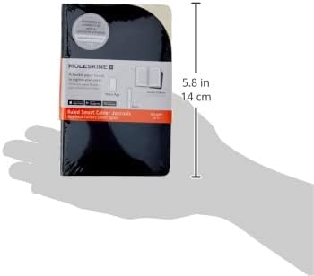 Moleskine Paper Tablet Hard Cover Smart Notebook, Ruled/Lined, Pocket (3.5" x 5.5") Black - Compatible w/ Moleskine Pen+ Ellipse (Sold Separately) & App, Digitize & Organize, Bullet Journal, 56 Pages
