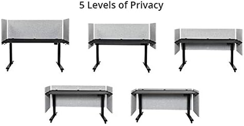 Stand Up Desk Store ReFocus Clamp-on Acoustic Desk Divider Privacy Panel That Reduces Noise and Visual Distractions (Ash Gray, 59" x 23.6, 23.6" x 23.6", & 23.6" x 23.6")