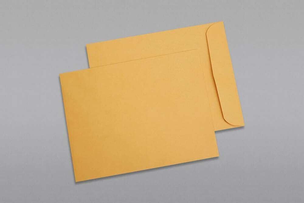Limited Papers (TM) Booklet Envelopes, (Open Side) Brown Kraft, Gummed Seal, 28 Pound, Heavyweight, For Mailing And More. (250, 12 x 16)