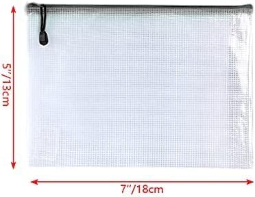 Oaimyy-20 PCS-5" x 7"-Mesh Zipper Pouch, Plastic Zip File Folders Puzzle Bags for Organizing,Office Supplies,Travel,Home Storage,Color