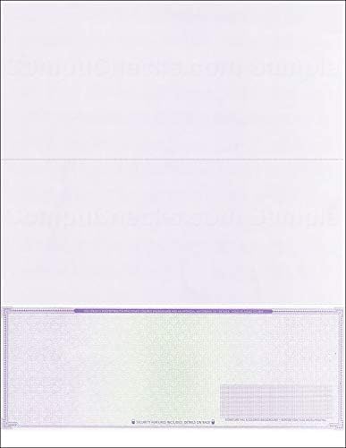 Compuchecks 2000 High Security Blank Check On Bottom Stock Paper Compatible with QuickBooks (Purple Mazed) Print Easy Your Computer Checks for Business Or Personal Use - Paper Weight # 70