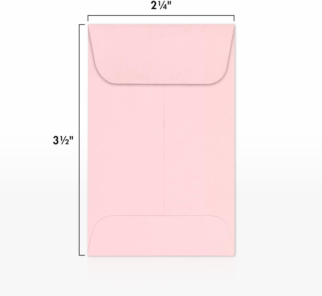 LUXPaper #1 Coin Envelopes | 2 1/4" x 3 1/2" | Candy Pink | 80lb. Text | 50 Qty