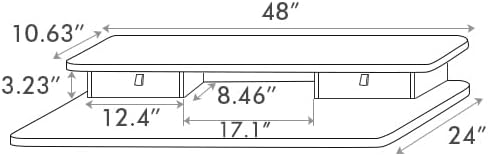 FEZIBO 48 x 24 Inch Whole-Piece Height Adjustable Standing Desk with Double Drawers, Sit Stand Desk, Stand Up Table (Send Two Packages), Light Rustic Top